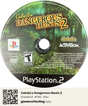Cabela's Dangerous Hunts 2 PlayStation 2, NTSC disc