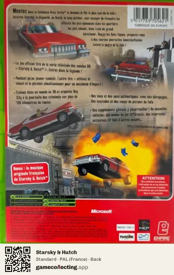 Starsky & Hutch Xbox, France box back