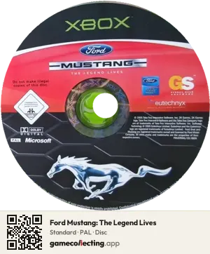 Ford Mustang: The Legend Lives Xbox, PAL disc