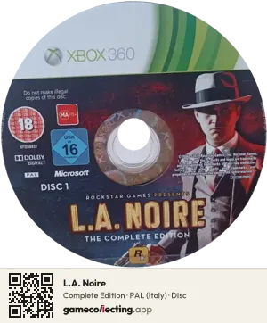L.A. Noire Xbox 360, PAL disc