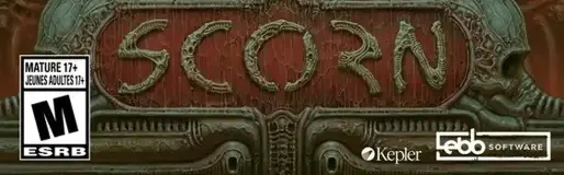 Scorn, the ESRB box on its front