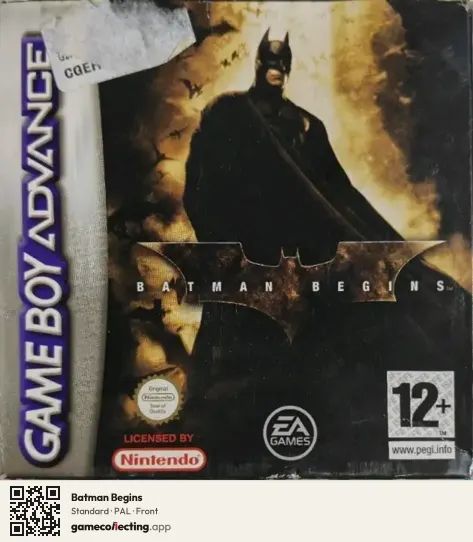 Batman Begins Game Boy Advance, PAL box front