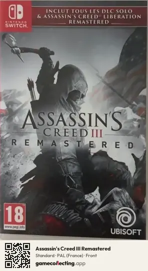 Assassin's Creed III Remastered Nintendo Switch, France box front