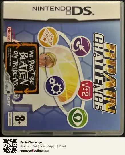 Brain Challenge Nintendo DS, United Kingdom box front