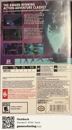Flashback Nintendo Switch, NTSC box back