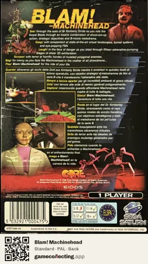 Blam! Machinehead Sega Saturn, PAL box back