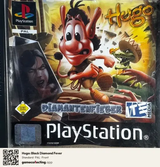 Hugo: Black Diamond Fever PlayStation, PAL box front