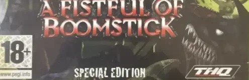 Evil Dead: A Fistful of Boomstick, the PEGI square on its front