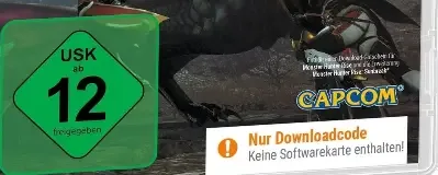 Monster Hunter Rise, the USK square on its front