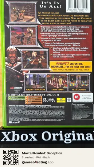 Mortal Kombat: Deception Xbox, PAL box back
