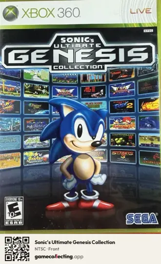 Sonic's Ultimate Genesis Collection Xbox 360, NTSC box front