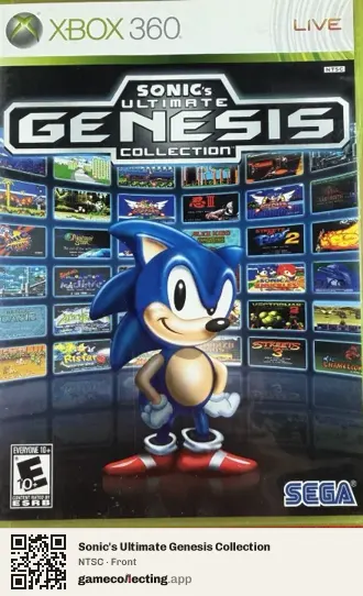 Sonic's Ultimate Genesis Collection Xbox 360, NTSC box front