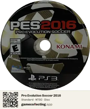 Pro Evolution Soccer 2016 PlayStation 3, NTSC disc