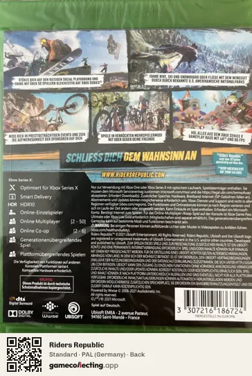 Riders Republic Xbox Series X, Germany box back