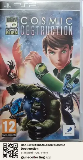 Ben 10: Ultimate Alien: Cosmic Destruction PlayStation Portable, PAL box front