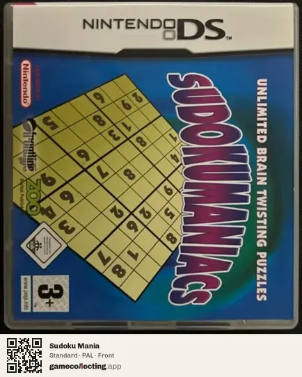 Sudoku Mania Nintendo DS, PAL box front