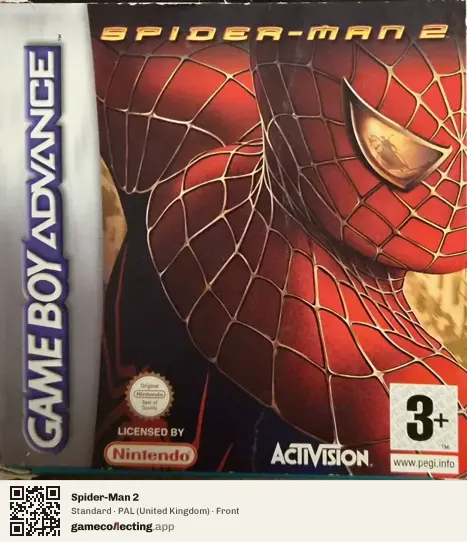 Spider-Man 2 Game Boy Advance, United Kingdom box front