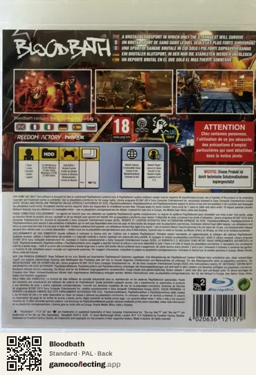 Bloodbath PlayStation 3, PAL box back