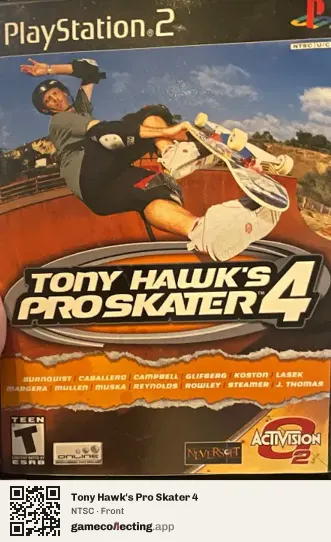Tony Hawk's Pro Skater 4 PlayStation 2, NTSC box front