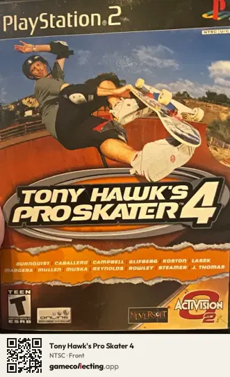 Tony Hawk's Pro Skater 4 PlayStation 2, NTSC box front
