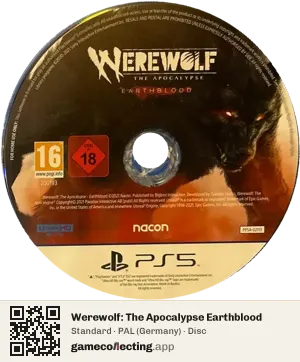 Werewolf: The Apocalypse Earthblood PlayStation 5, PAL disc