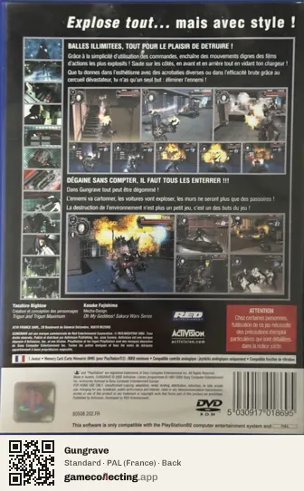 Gungrave PlayStation 2, France box back