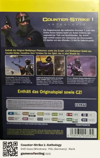 Counter-Strike 1: Anthology Computer, Germany box back