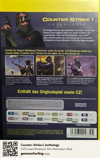 Counter-Strike 1: Anthology Computer, Germany box back