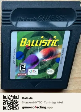 Ballistic Game Boy Color, NTSC cartridge label