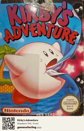 Kirby's Adventure Nintendo Entertainment System, PAL box front
