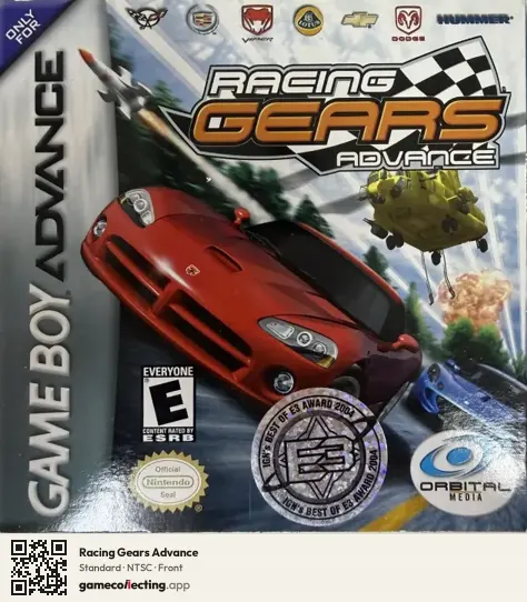 Racing Gears Advance Game Boy Advance, NTSC box front