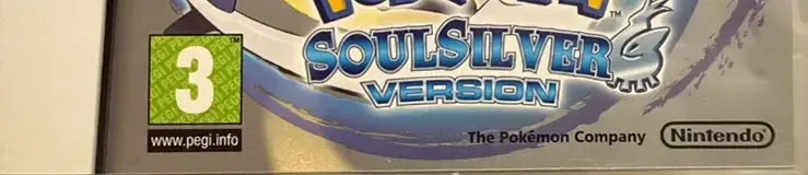 Pokémon SoulSilver Version, the PEGI square on its front
