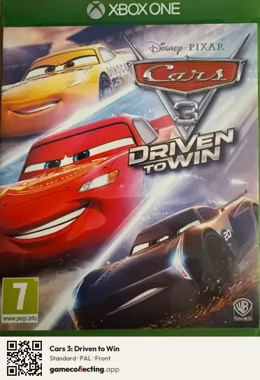 Cars 3: Driven to Win Xbox One, PAL box front