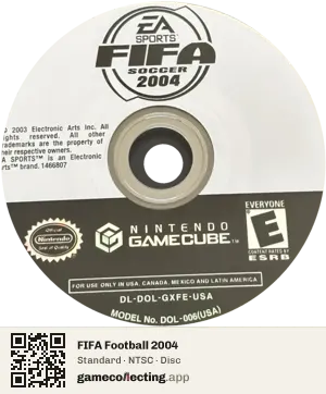 FIFA Football 2004 Nintendo GameCube, NTSC disc