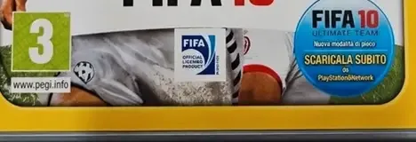 FIFA 10, the PEGI square on its front