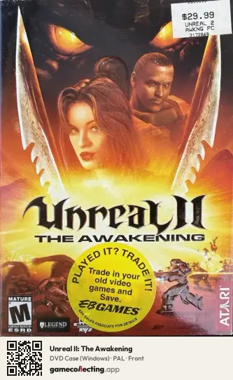 Unreal II: The Awakening Computer, PAL box front