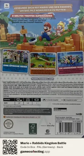 Mario + Rabbids Kingdom Battle Nintendo Switch, Germany box back
