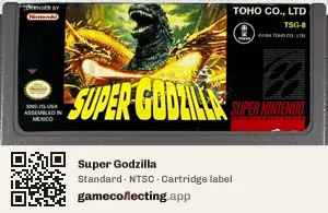 Super Godzilla Super Nintendo Entertainment System, NTSC cartridge label