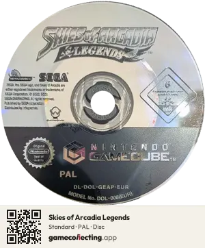 Skies of Arcadia Legends Nintendo GameCube, PAL disc