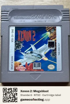 Xenon 2: Megablast Game Boy, NTSC cartridge label