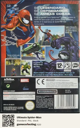 Ultimate Spider-Man Nintendo GameCube, PAL box back