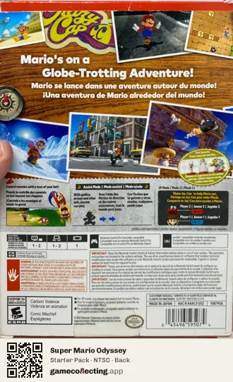 Super Mario Odyssey Nintendo Switch, NTSC box back