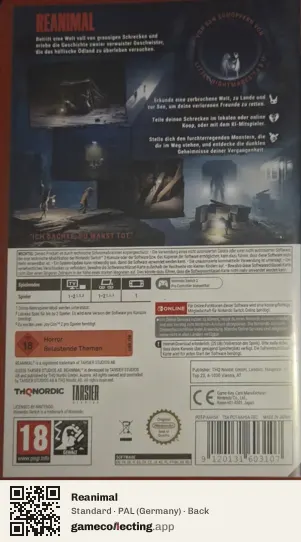 Reanimal Nintendo Switch 2, Germany box back