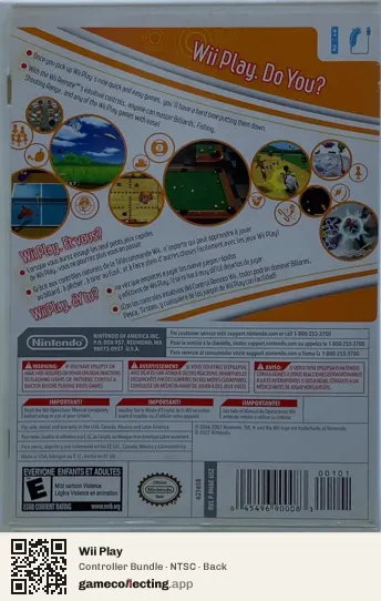 Wii Play Nintendo Wii, NTSC box back