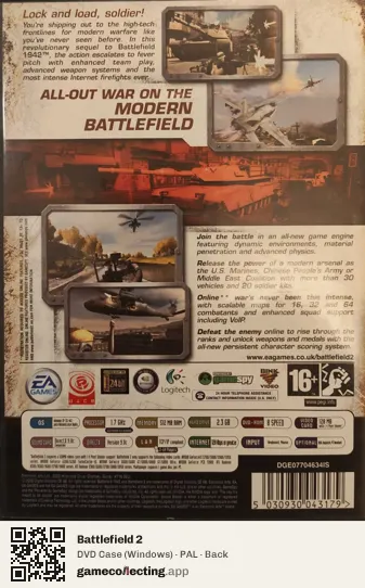 Battlefield 2 Computer, PAL box back