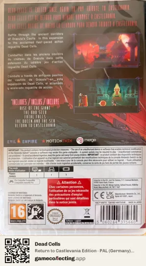 Dead Cells Nintendo Switch, Germany box back