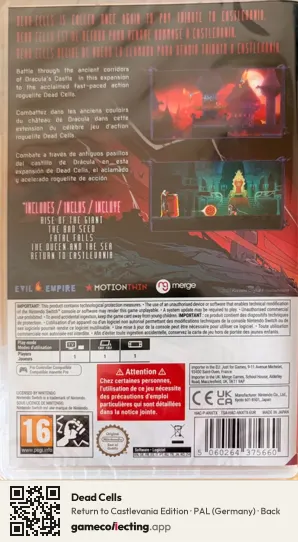 Dead Cells Nintendo Switch, Germany box back