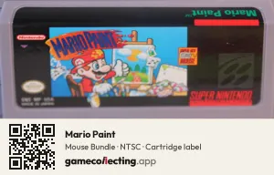 Mario Paint Super Nintendo Entertainment System, NTSC cartridge label