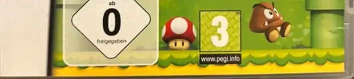 New Super Mario Bros., the USK square on its front