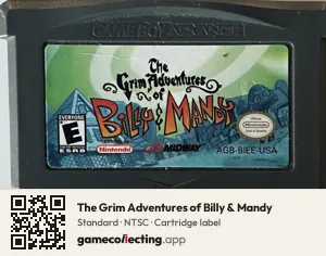 The Grim Adventures of Billy & Mandy Game Boy Advance, NTSC cartridge label